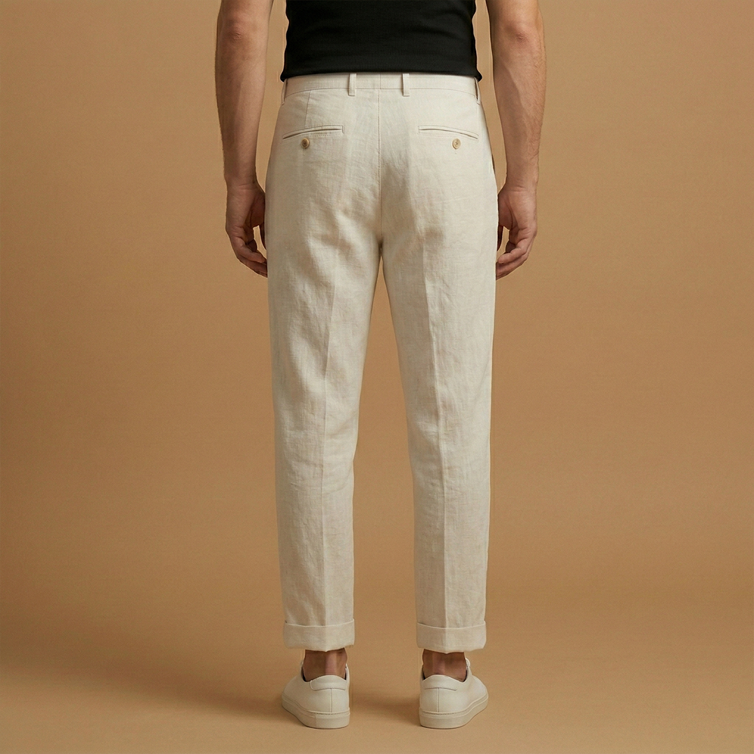 Men's Trousers with Regular Fit and Lightweight Fabric