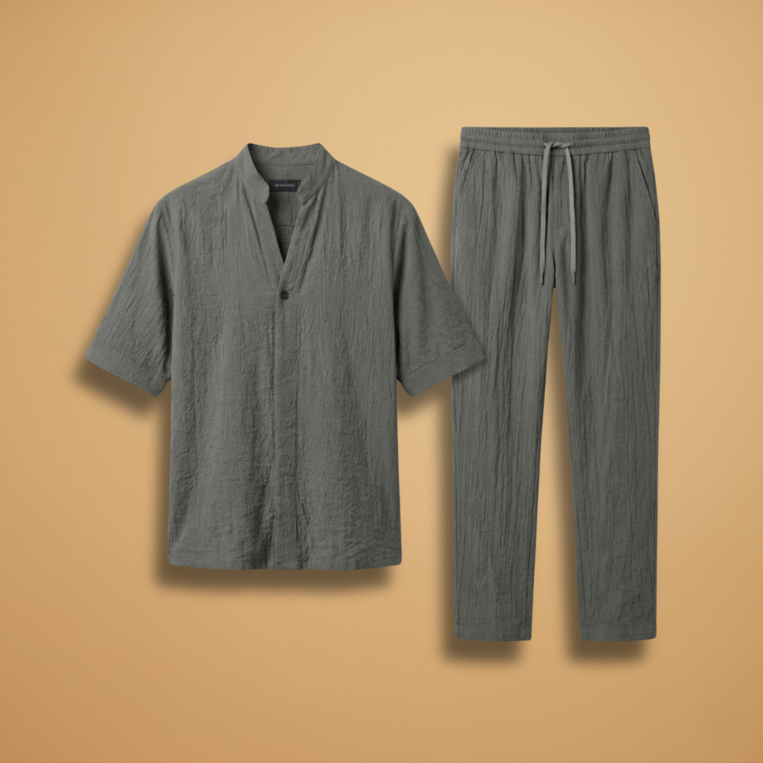 Men’s Two-Piece Set with Drawstring Trousers