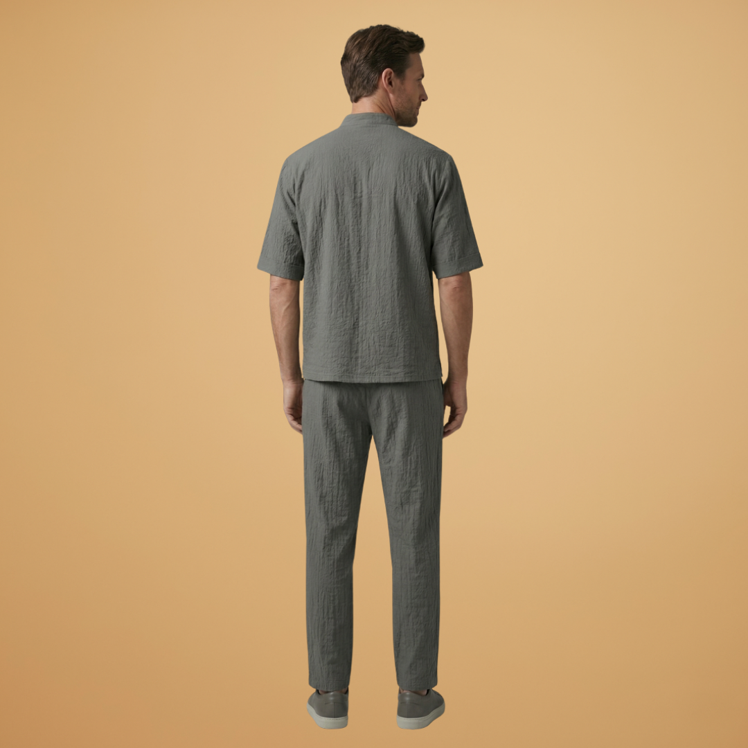 Men’s Two-Piece Set with Drawstring Trousers