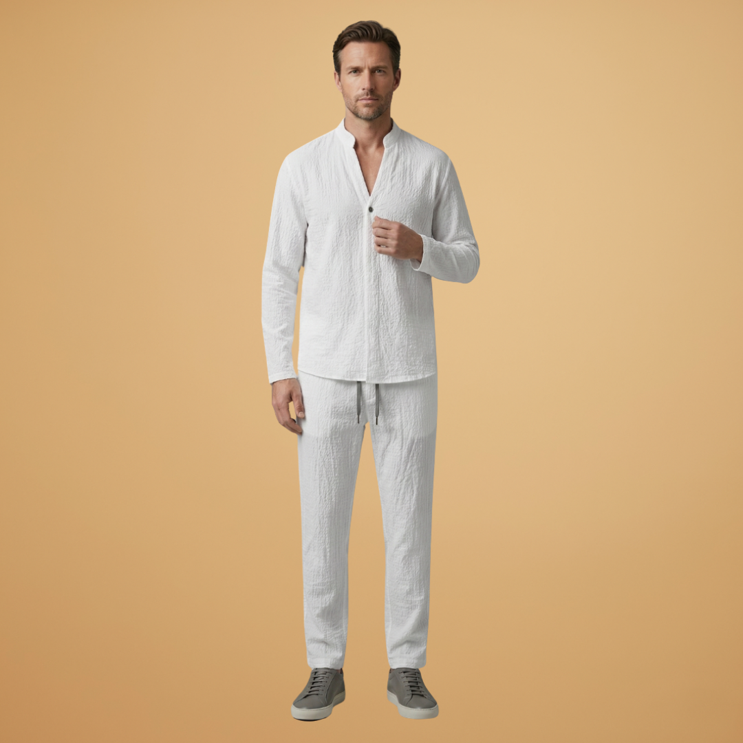 Men’s Two-Piece Set with Drawstring Trousers