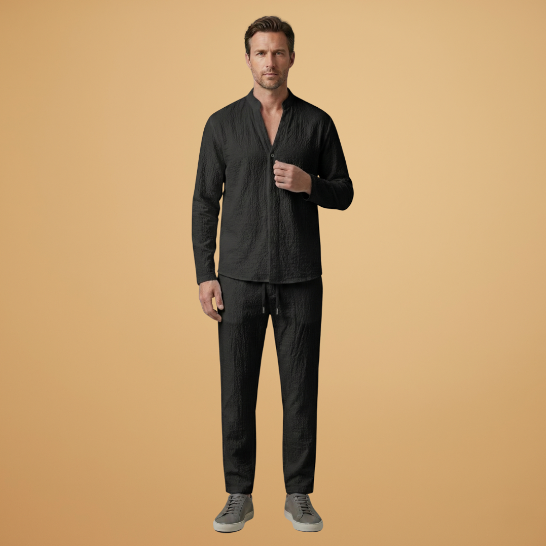 Men’s Two-Piece Set with Drawstring Trousers