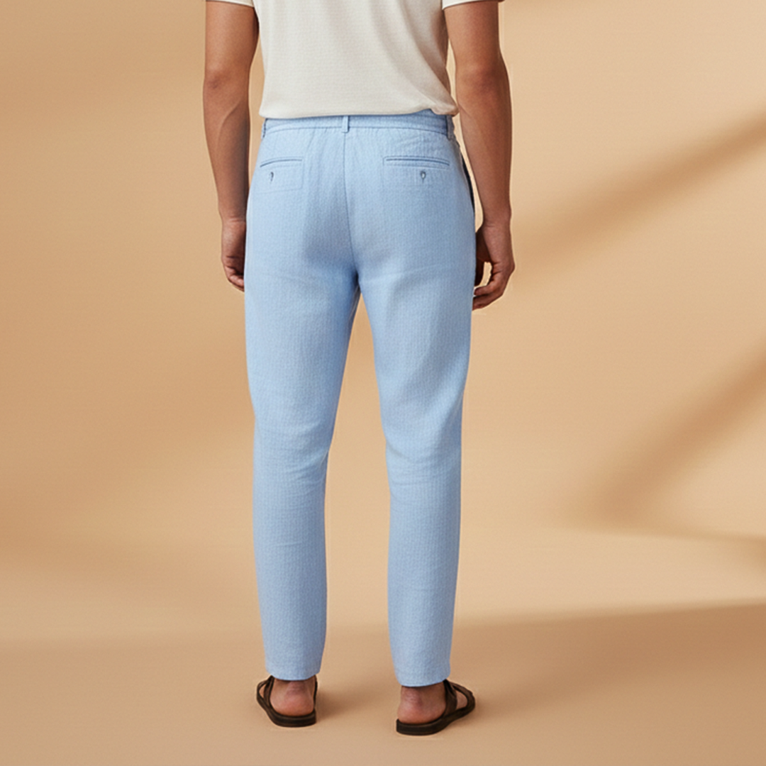 Men's Casual Trousers with Elasticated Waistband and Side Pockets