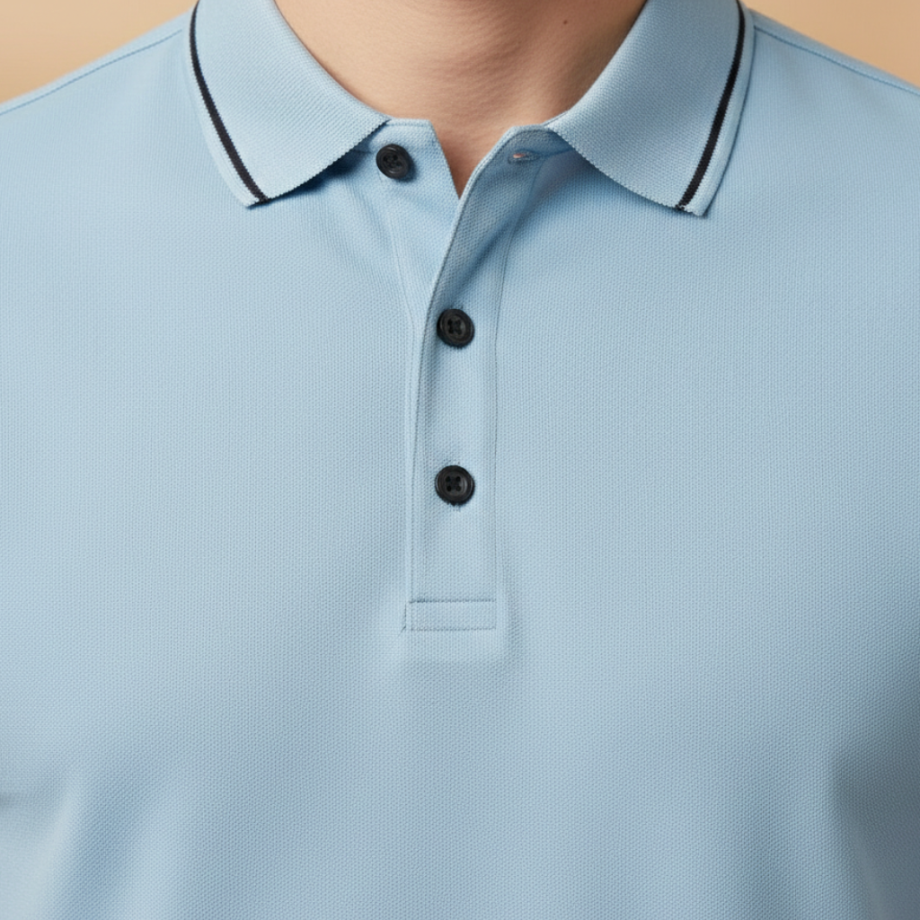 Men’s Polo Shirt with Short Sleeves and Slim Fit