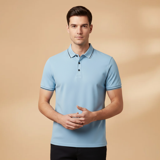 Men’s Polo Shirt with Short Sleeves and Slim Fit