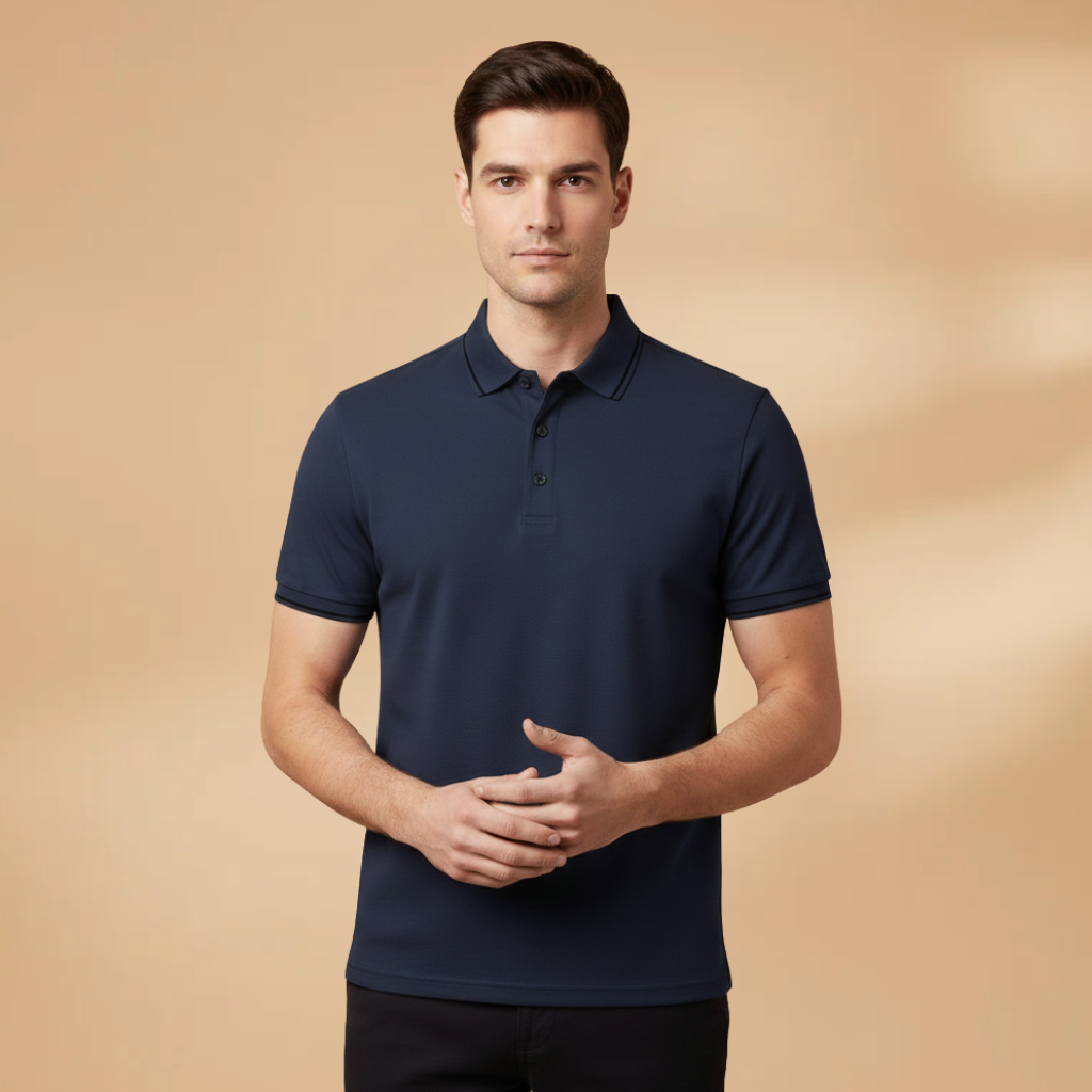 Men’s Polo Shirt with Short Sleeves and Slim Fit