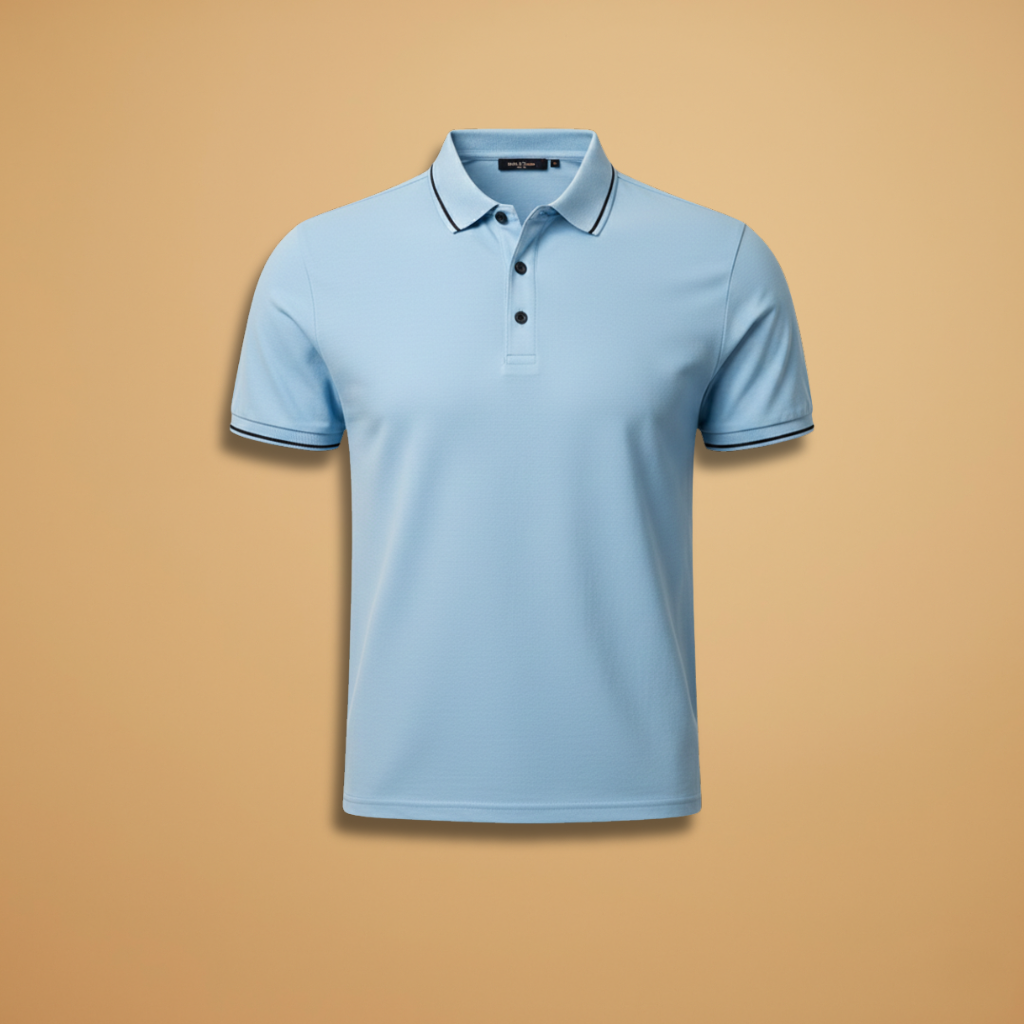 Men’s Polo Shirt with Short Sleeves and Slim Fit