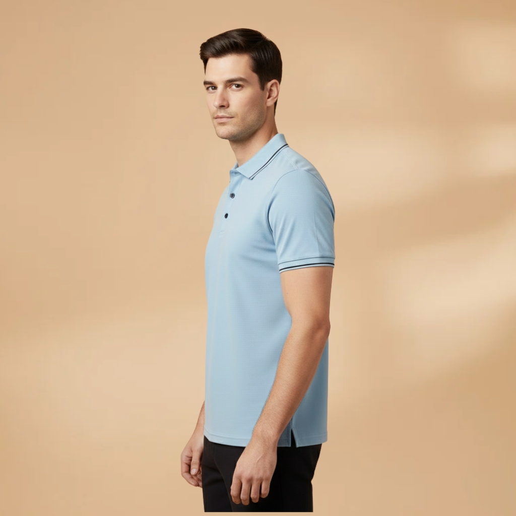 Men’s Polo Shirt with Short Sleeves and Slim Fit