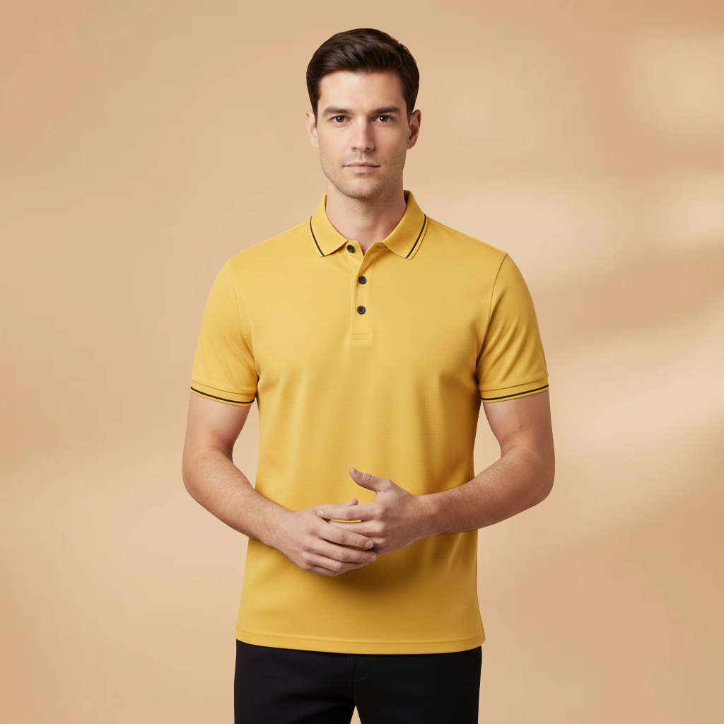 Men’s Polo Shirt with Short Sleeves and Slim Fit