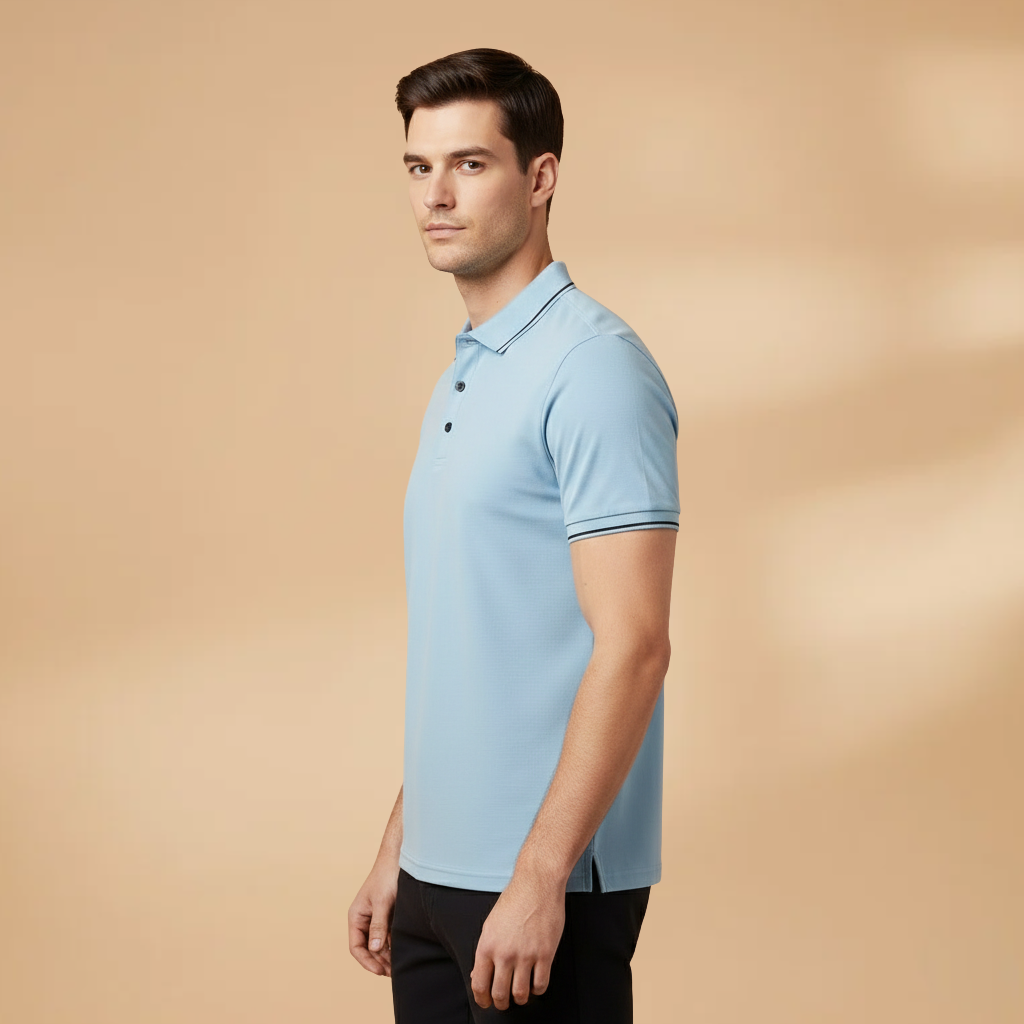 Men’s Polo Shirt with Short Sleeves and Slim Fit