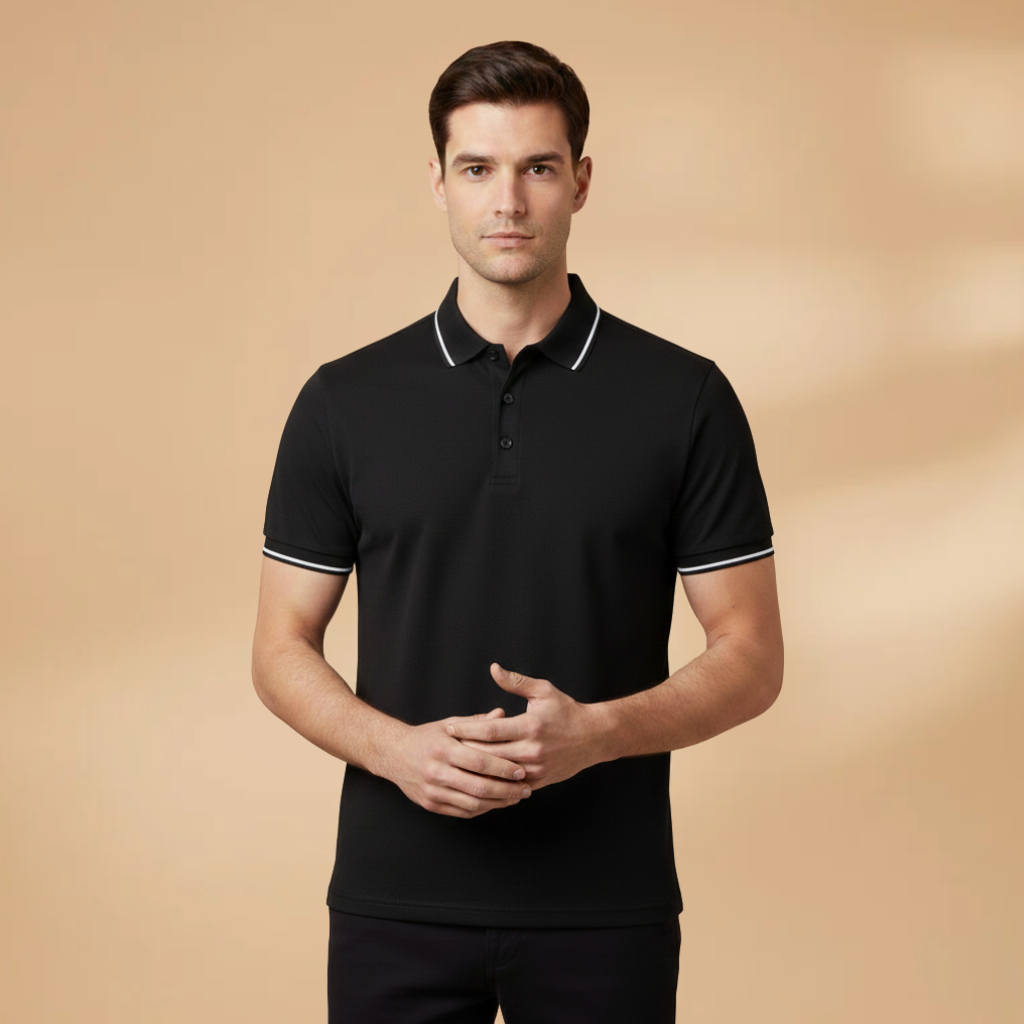 Men’s Polo Shirt with Short Sleeves and Slim Fit