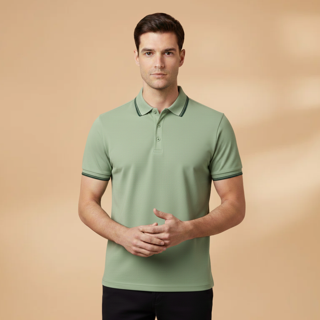 Men’s Polo Shirt with Short Sleeves and Slim Fit