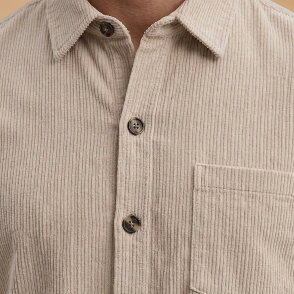 Men's Shirt and Trouser Set with Striped Design