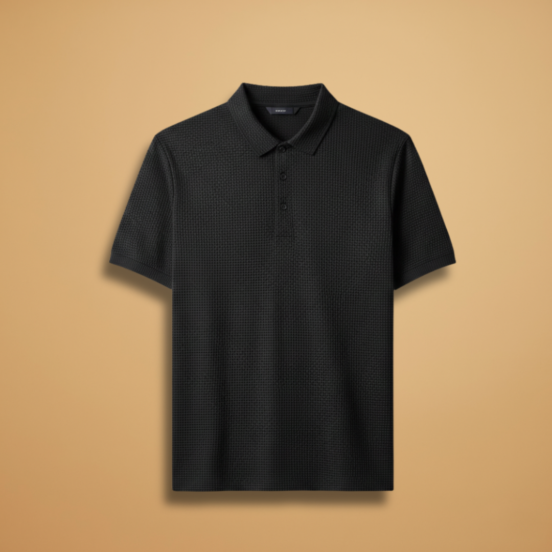 Tommy Men’s Short Sleeve Polo Shirt with Collar and Button Placket