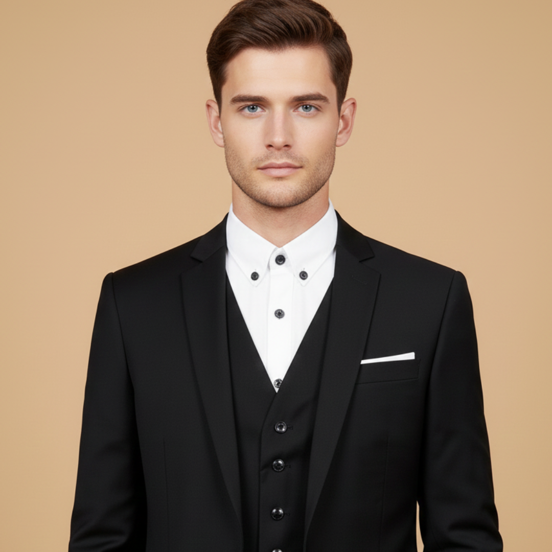 Men’s Suit with Jacket, Vest and Lightweight Fabric
