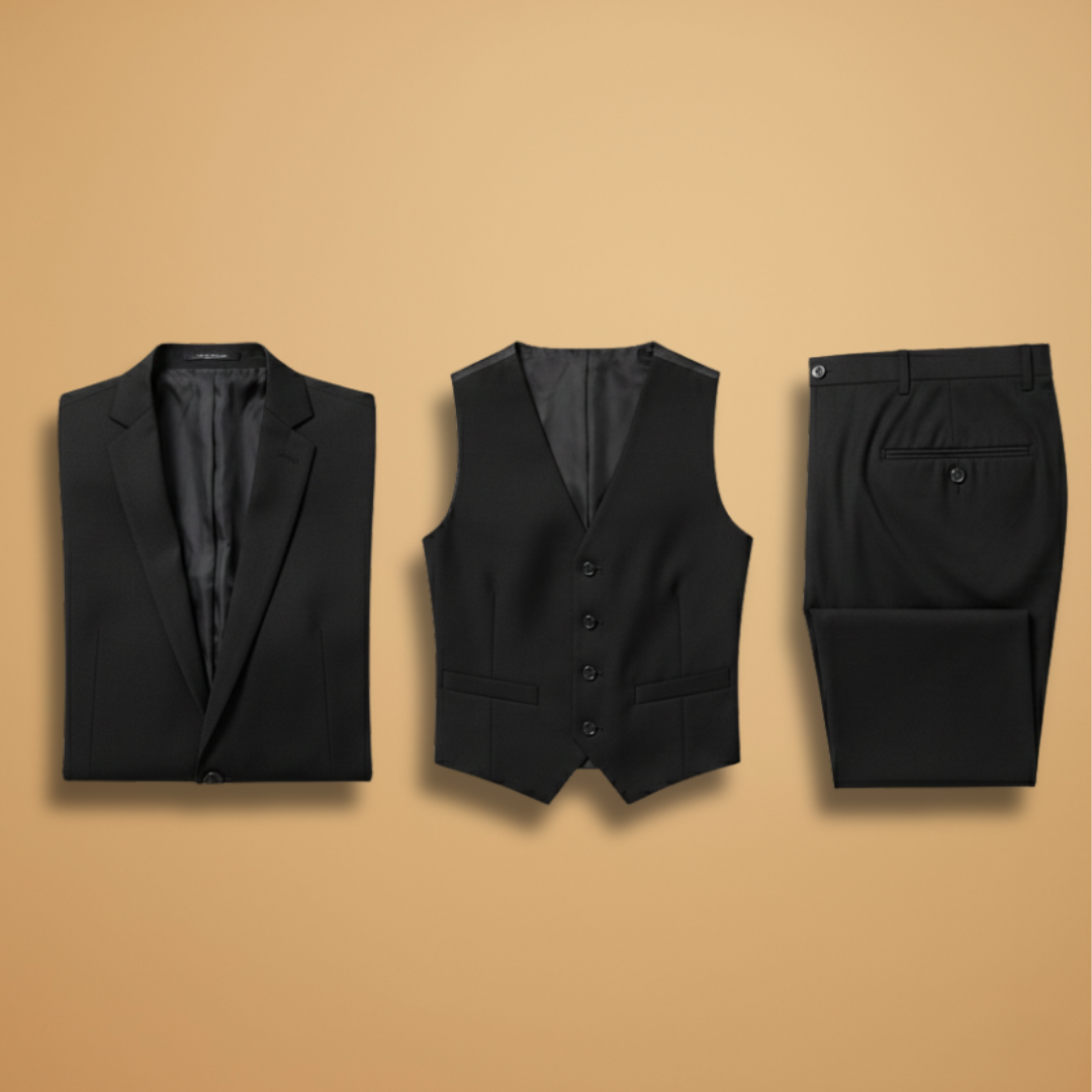 Men’s Suit with Jacket, Vest and Lightweight Fabric