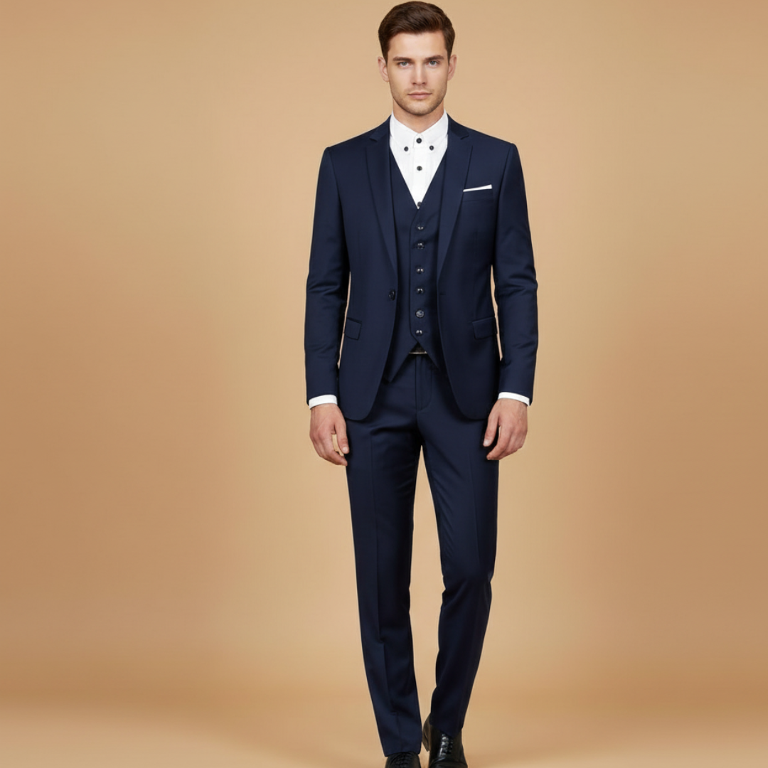 Men’s Suit with Jacket, Vest and Lightweight Fabric
