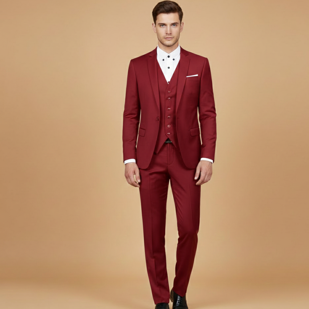 Men’s Suit with Jacket, Vest and Lightweight Fabric