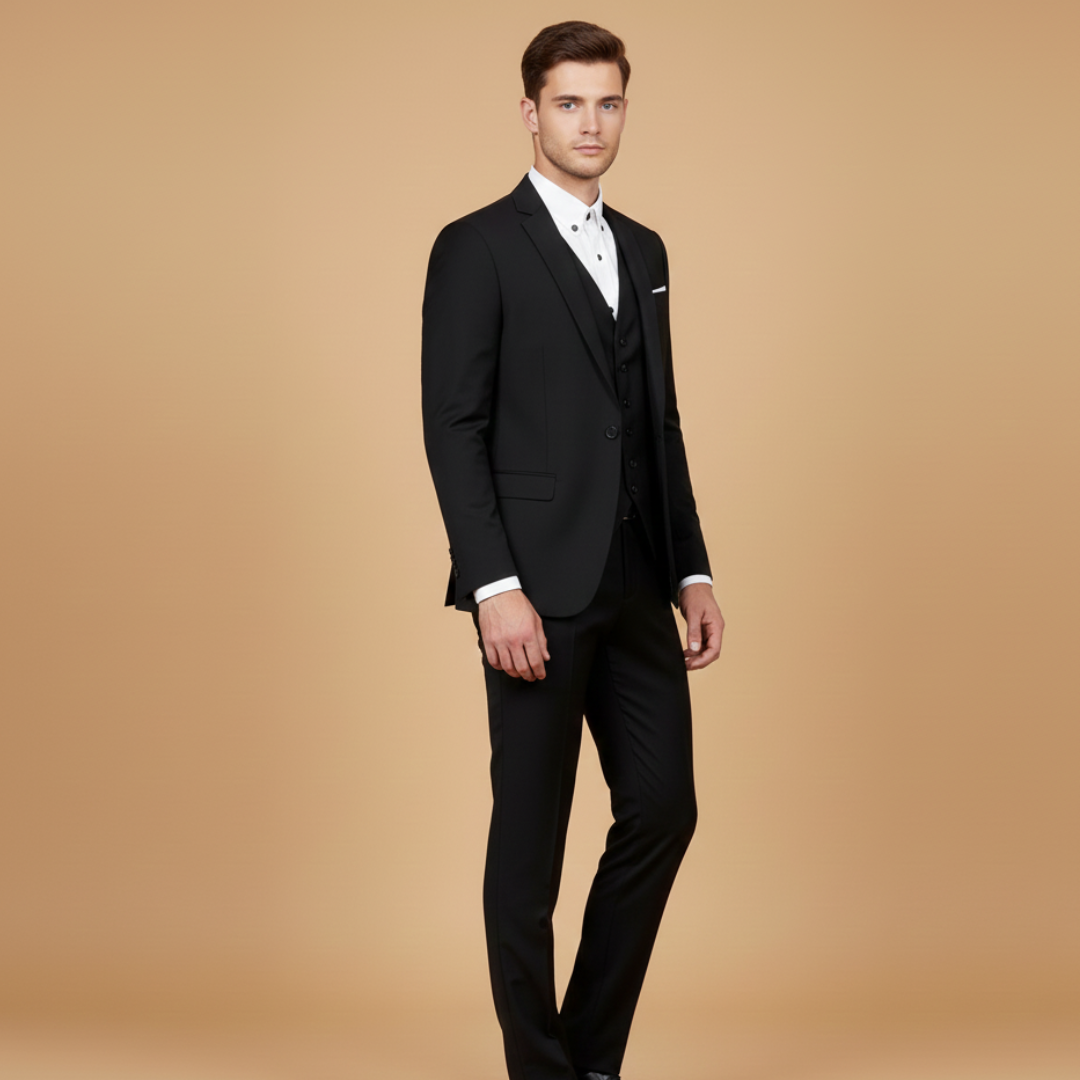 Men’s Suit with Jacket, Vest and Lightweight Fabric