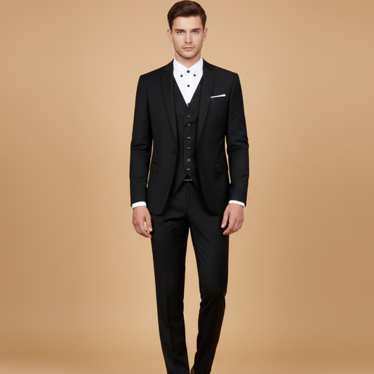 Men’s Suit with Jacket, Vest and Lightweight Fabric