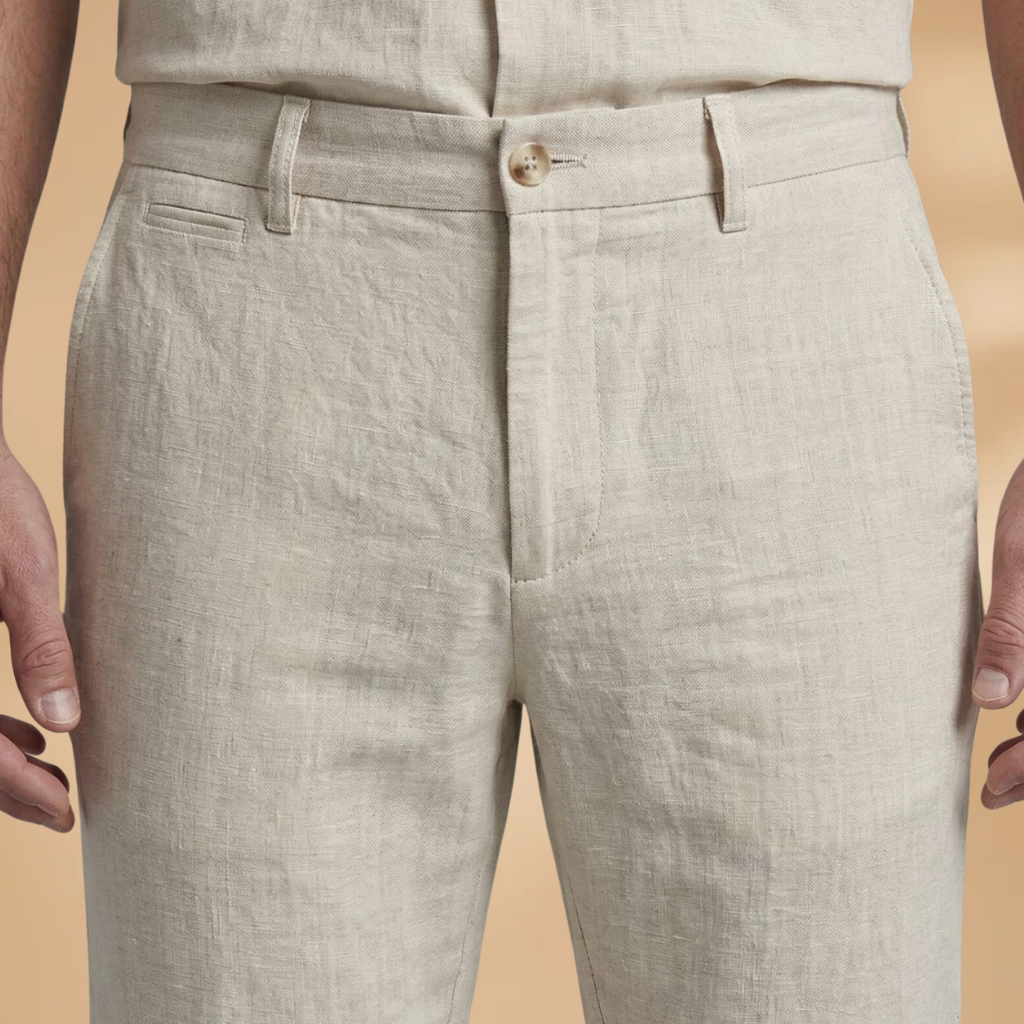 Men's Summer Set with Short-Sleeved Shirt and Trousers