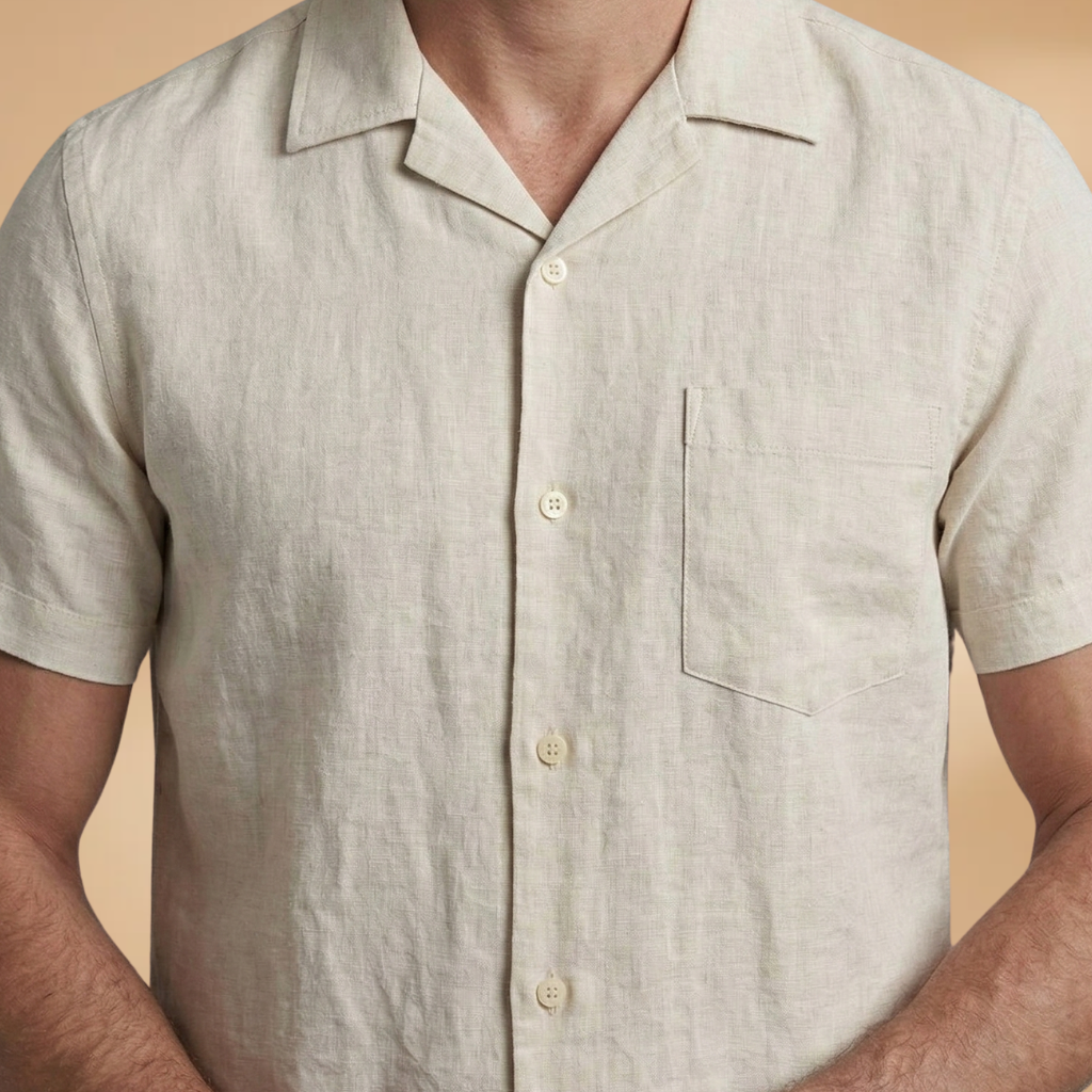 Men's Summer Set with Short-Sleeved Shirt and Trousers