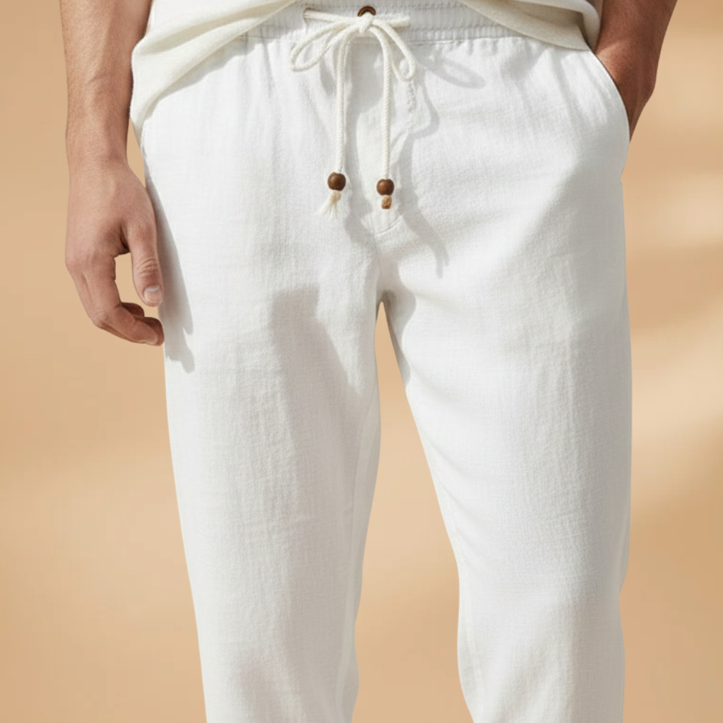 Men’s Summer Trousers with Elasticated Waistband and Drawstring