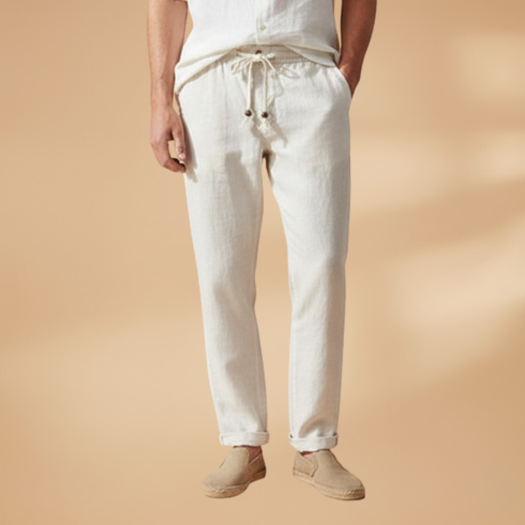 Men’s Summer Trousers with Elasticated Waistband and Drawstring