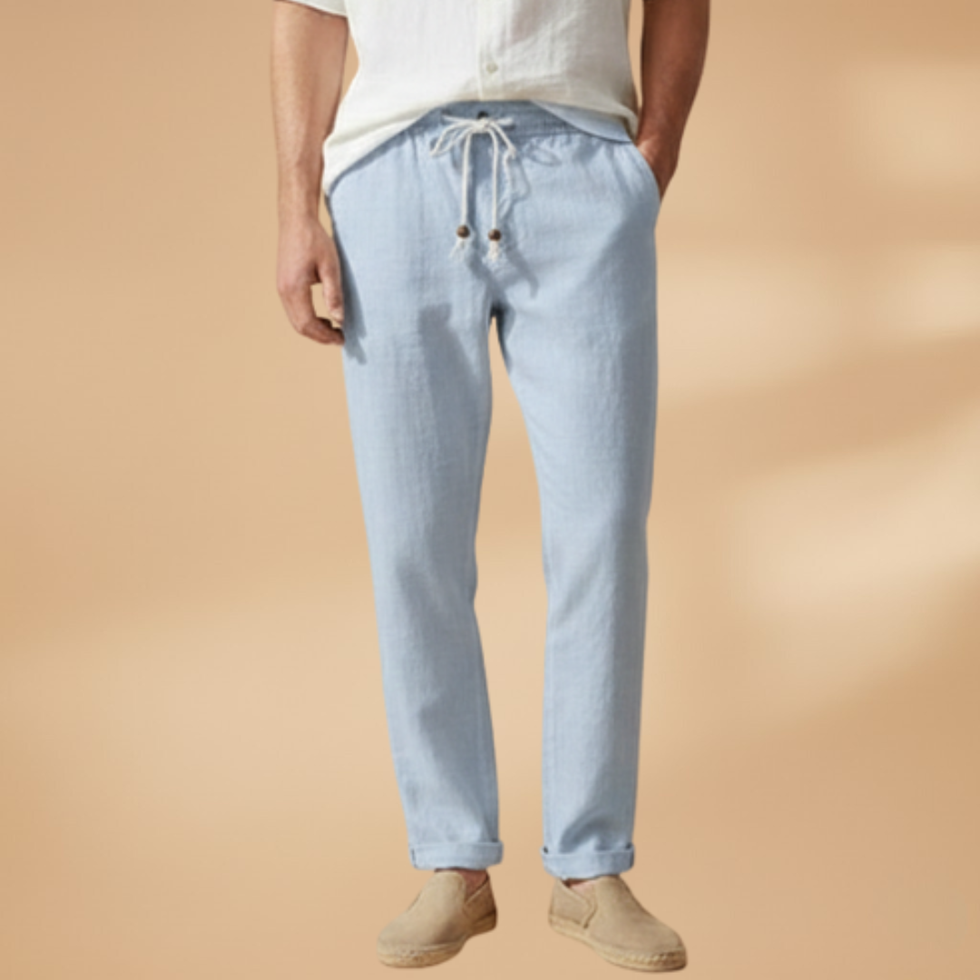 Men’s Summer Trousers with Elasticated Waistband and Drawstring