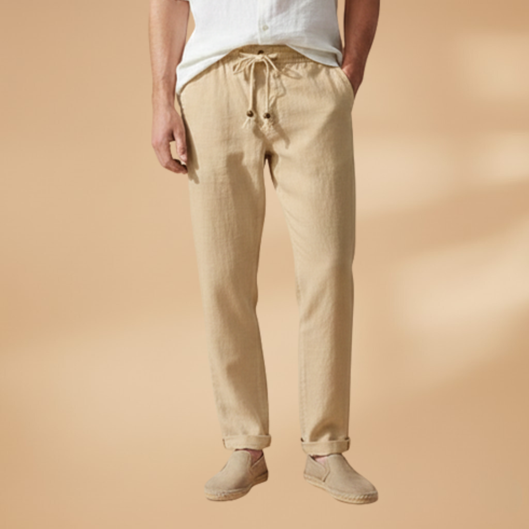 Men’s Summer Trousers with Elasticated Waistband and Drawstring