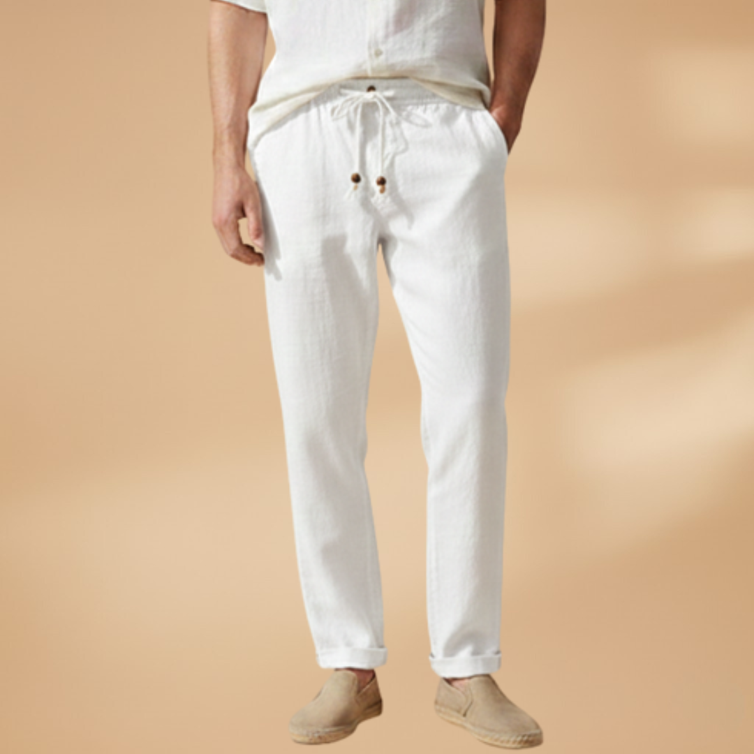 Men’s Summer Trousers with Elasticated Waistband and Drawstring