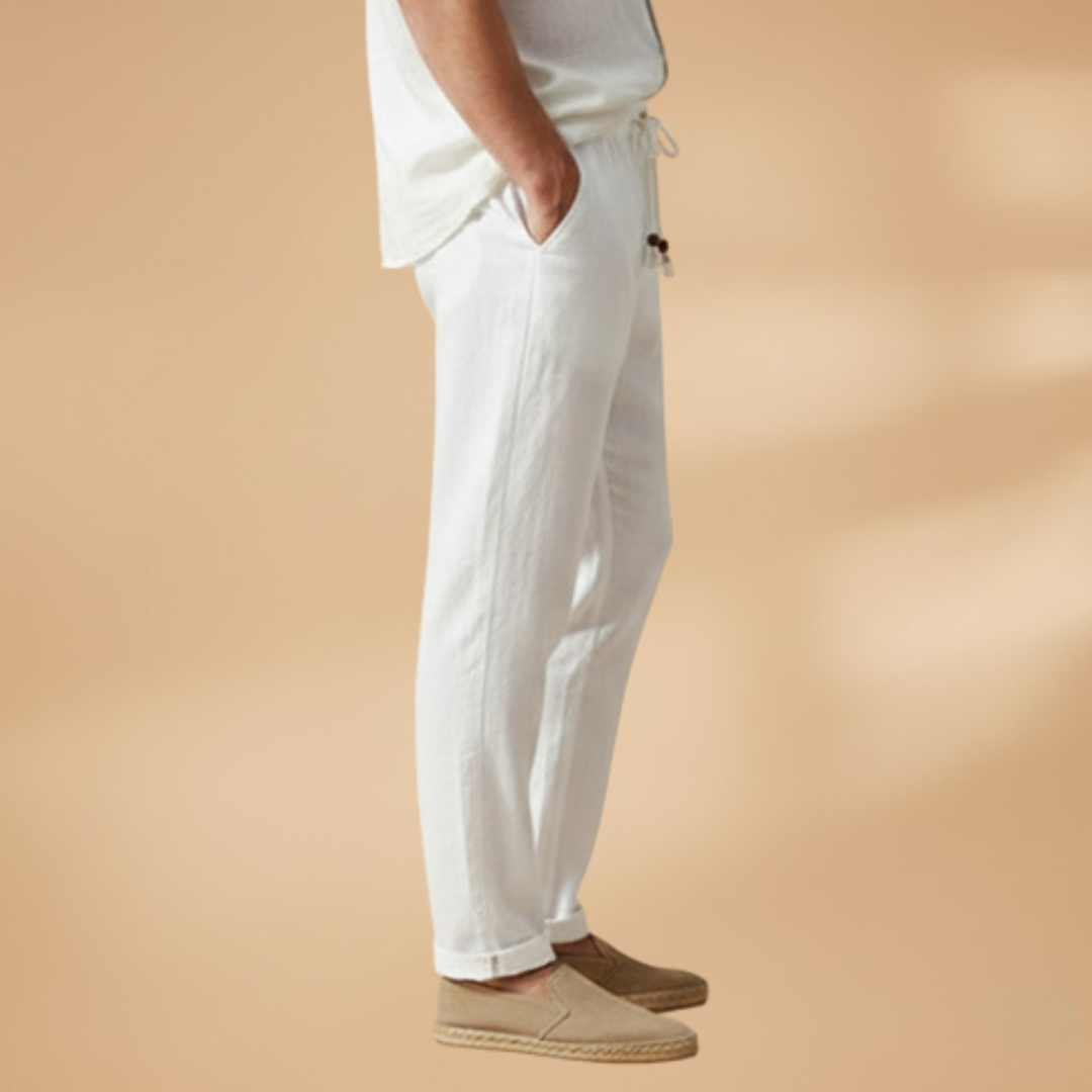 Men’s Summer Trousers with Elasticated Waistband and Drawstring