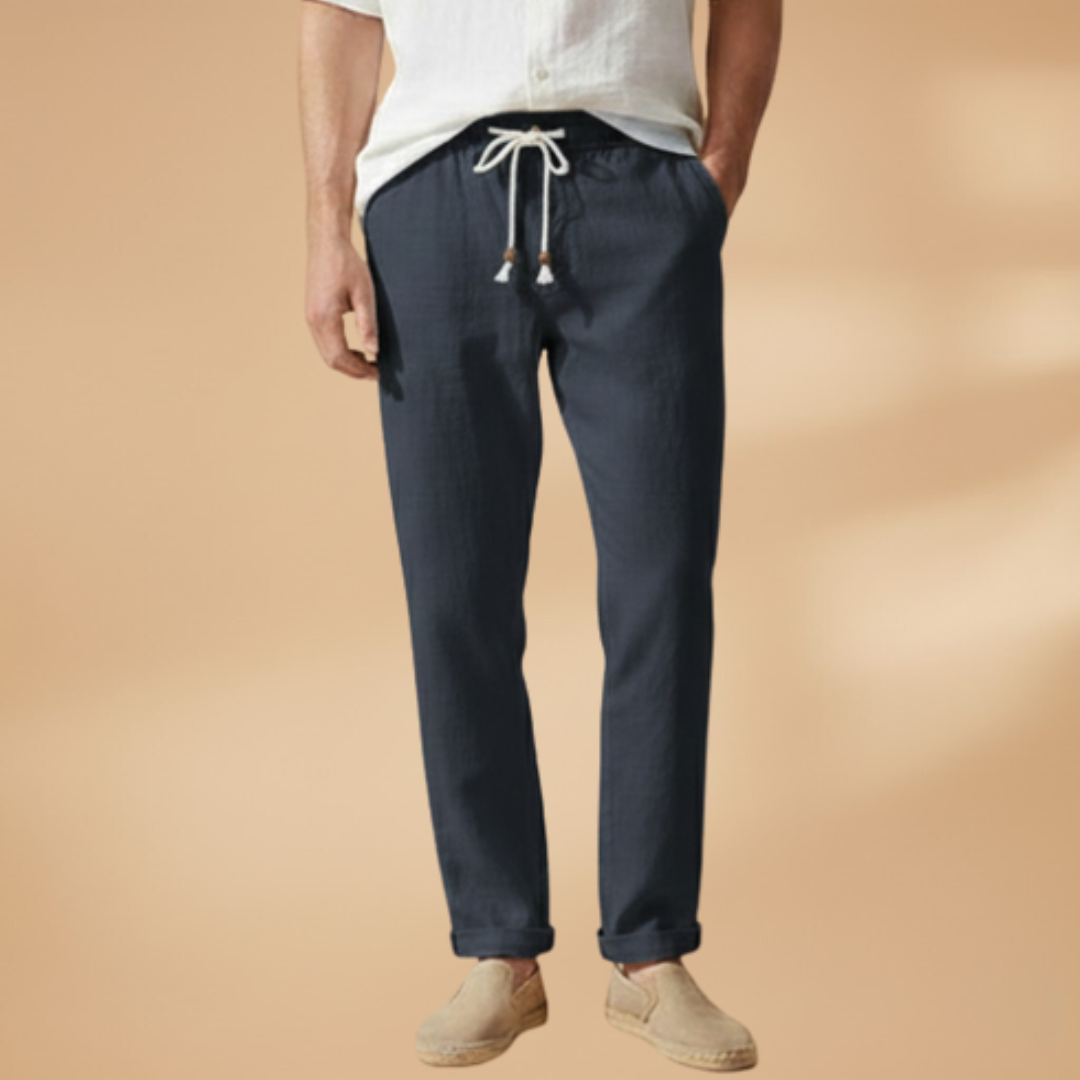 Men’s Summer Trousers with Elasticated Waistband and Drawstring
