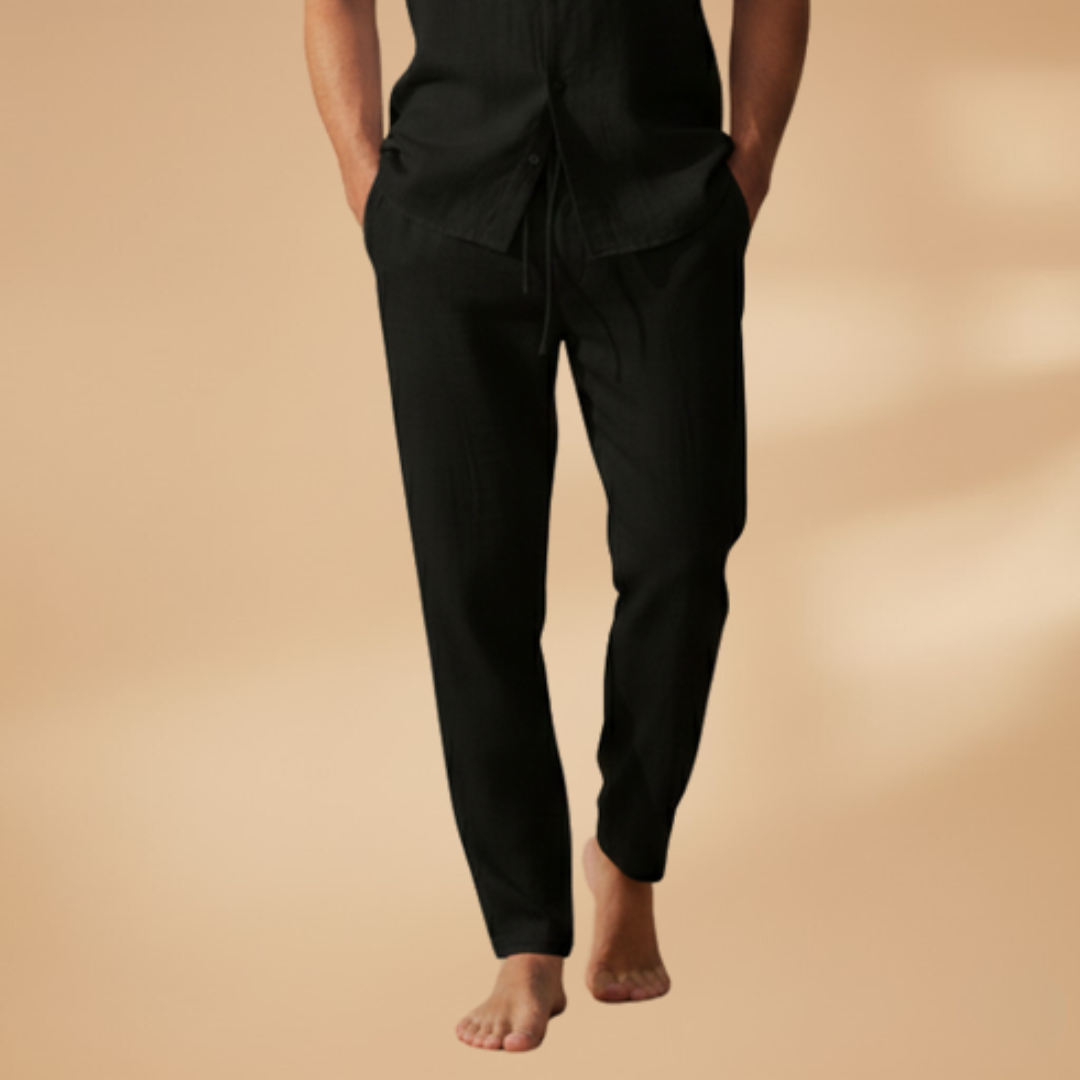 Men's Summer Trousers with Loose Fit and Functional Fabric