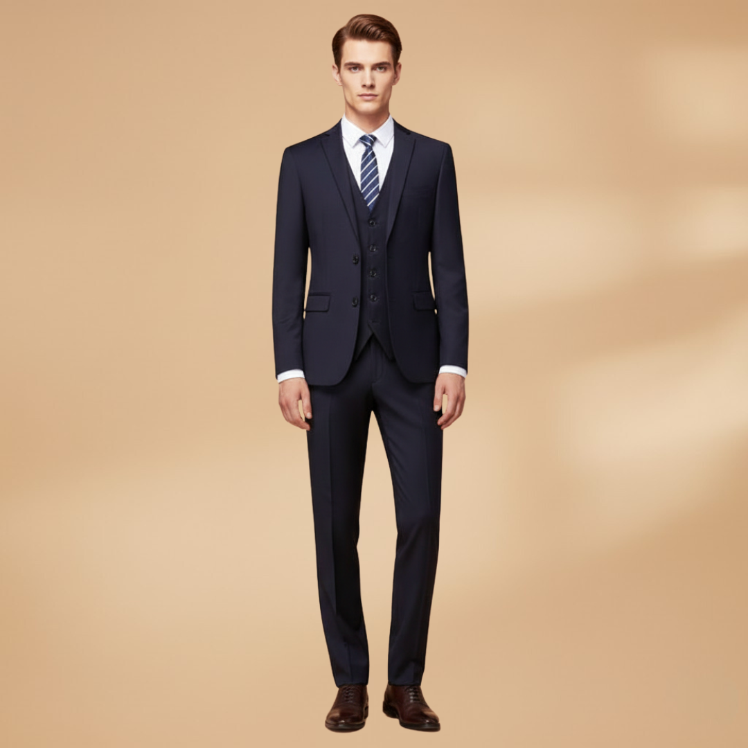 Men's Black 3 Piece Funeral Suit UK - Notch Lapel Blazer, Waistcoat & Trousers