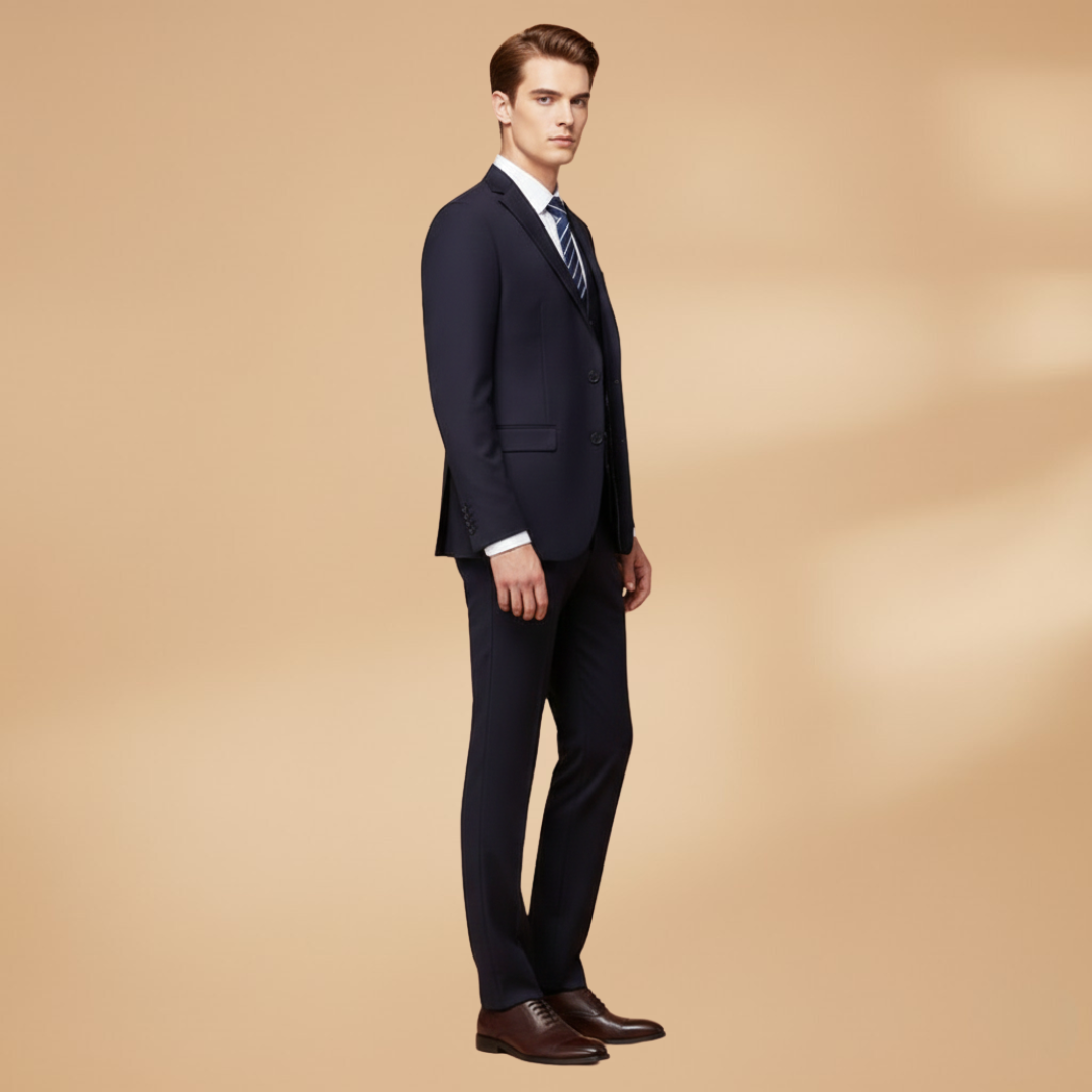 Men's Black 3 Piece Funeral Suit UK - Notch Lapel Blazer, Waistcoat & Trousers