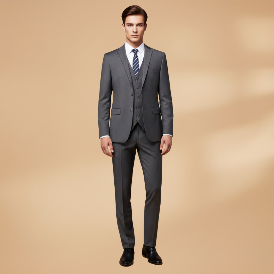 Men's Black 3 Piece Funeral Suit UK - Notch Lapel Blazer, Waistcoat & Trousers