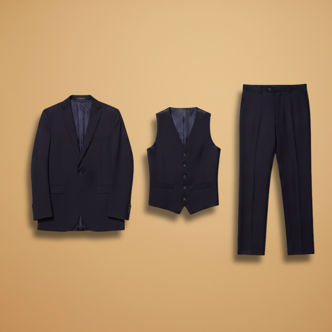 Men's Black 3 Piece Funeral Suit UK - Notch Lapel Blazer, Waistcoat & Trousers