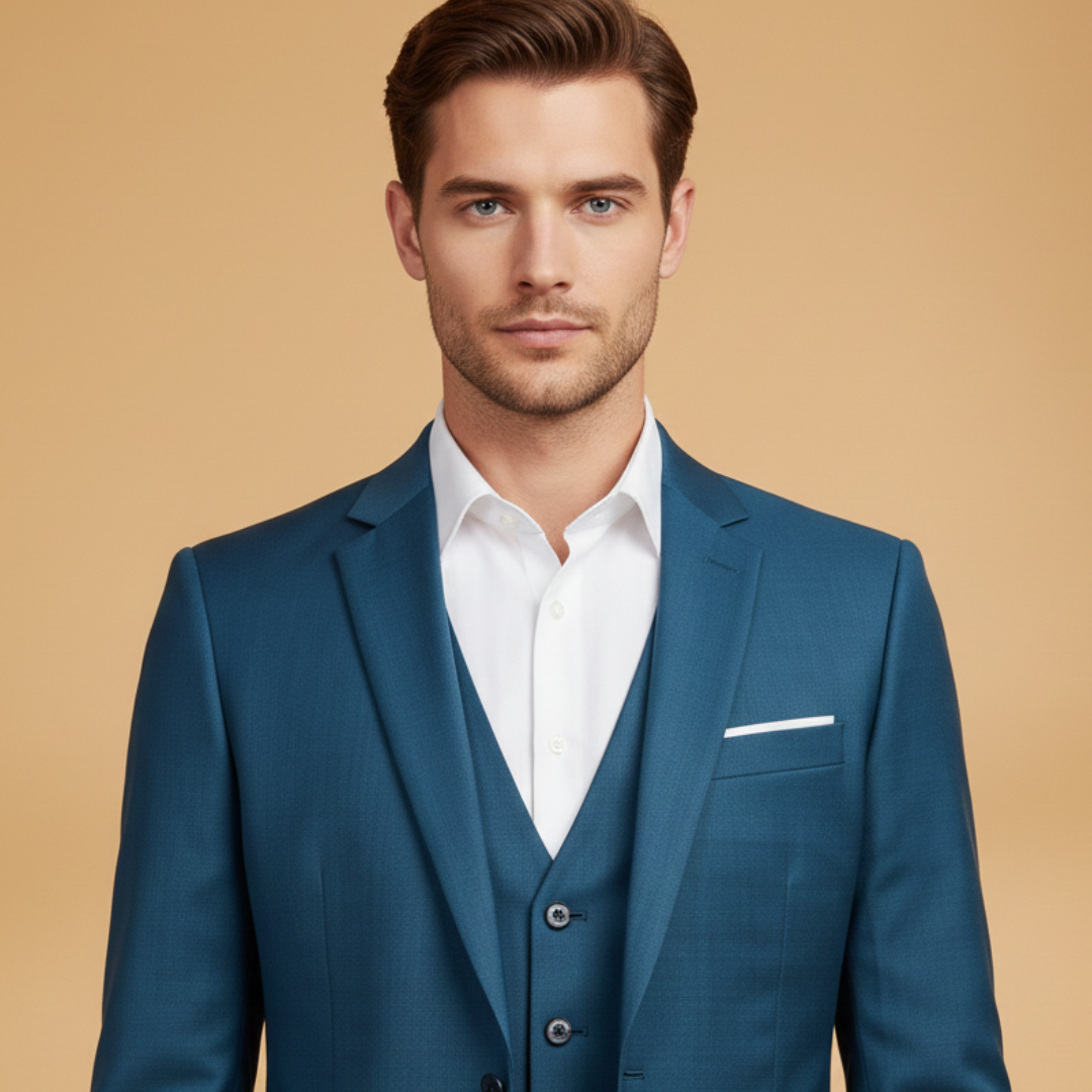 Men’s Three-Piece Suit with Jacket and Vest