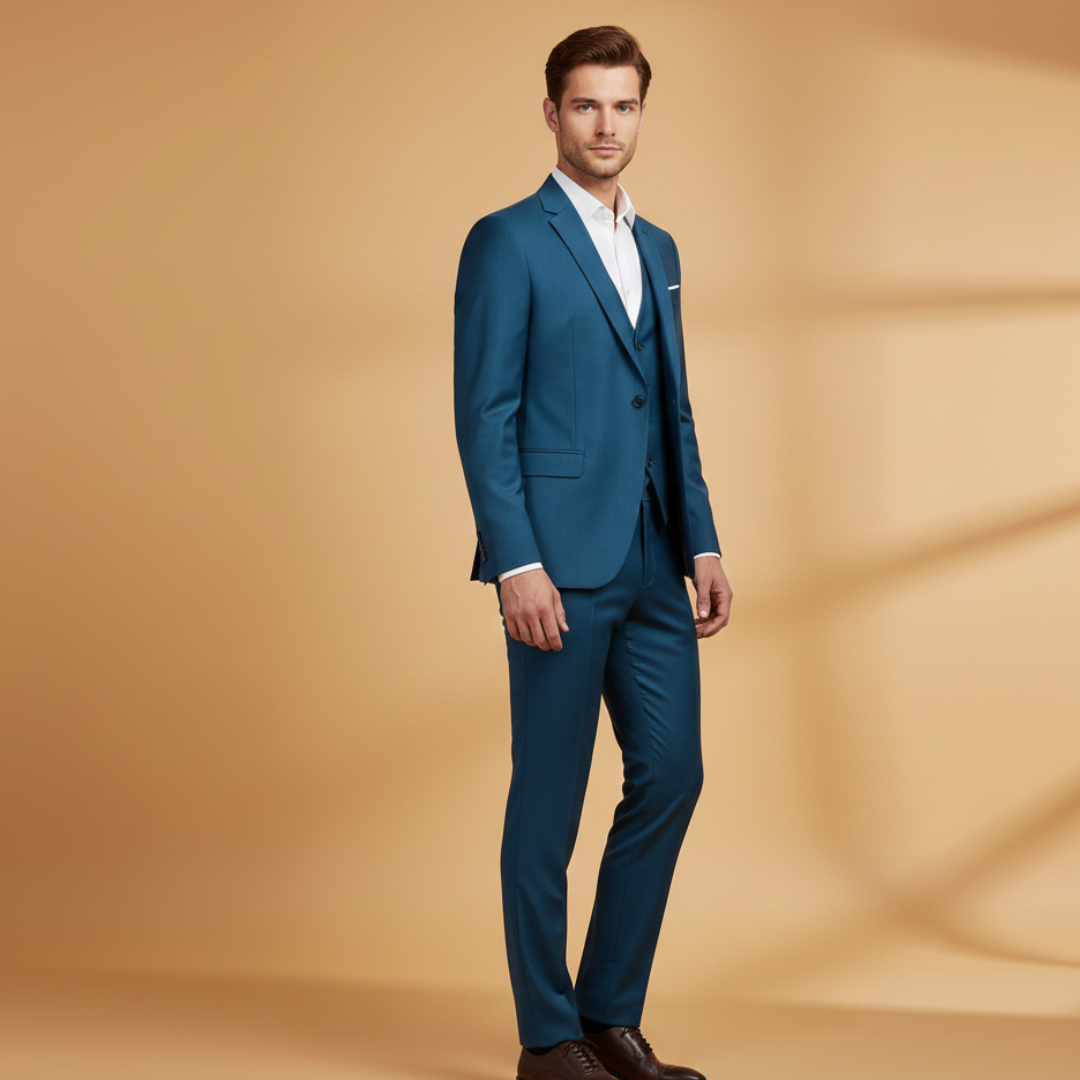 Men’s Three-Piece Suit with Jacket and Vest