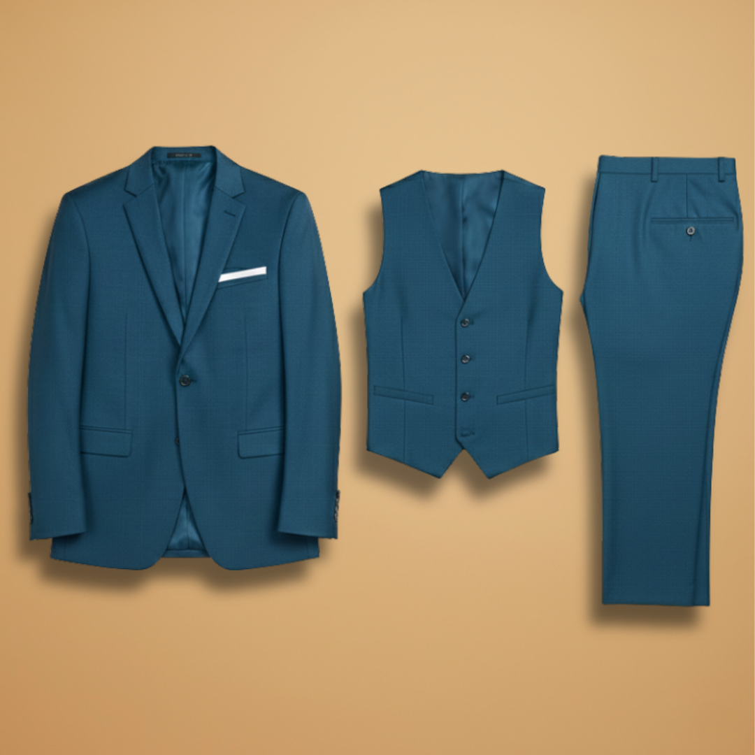 Men’s Three-Piece Suit with Jacket and Vest