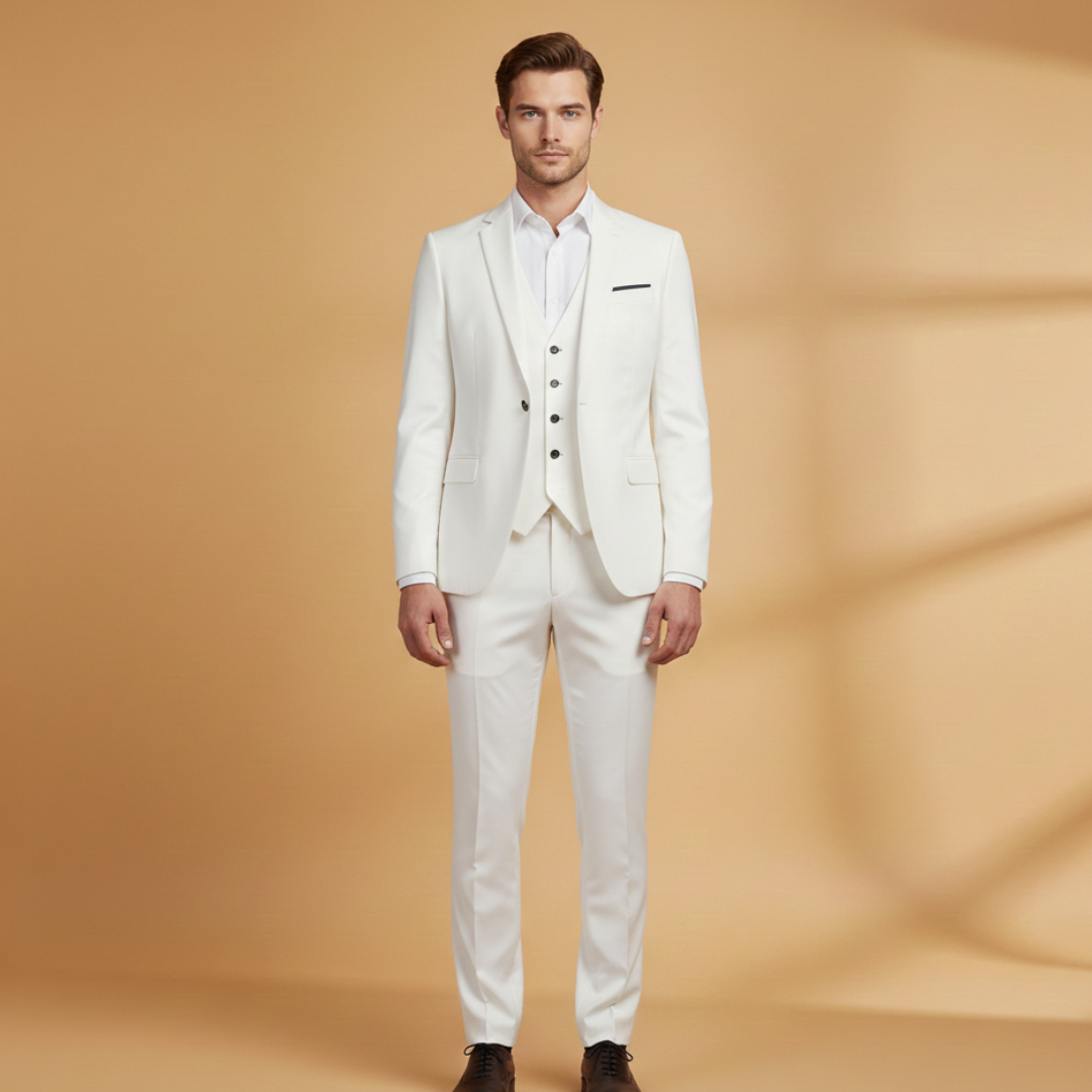 Men’s Three-Piece Suit with Jacket and Vest