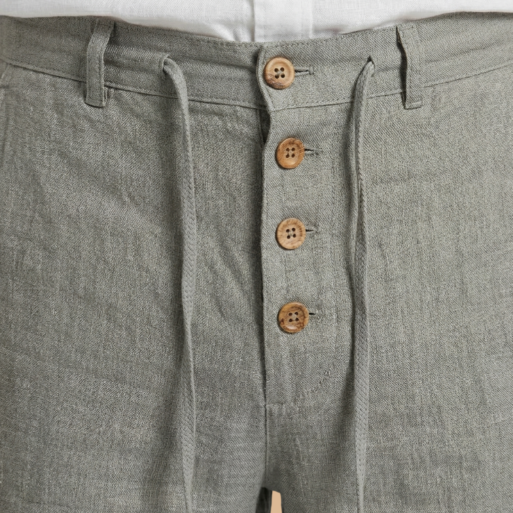 Men's Trousers with Pleated Front and Adjustable Waistband