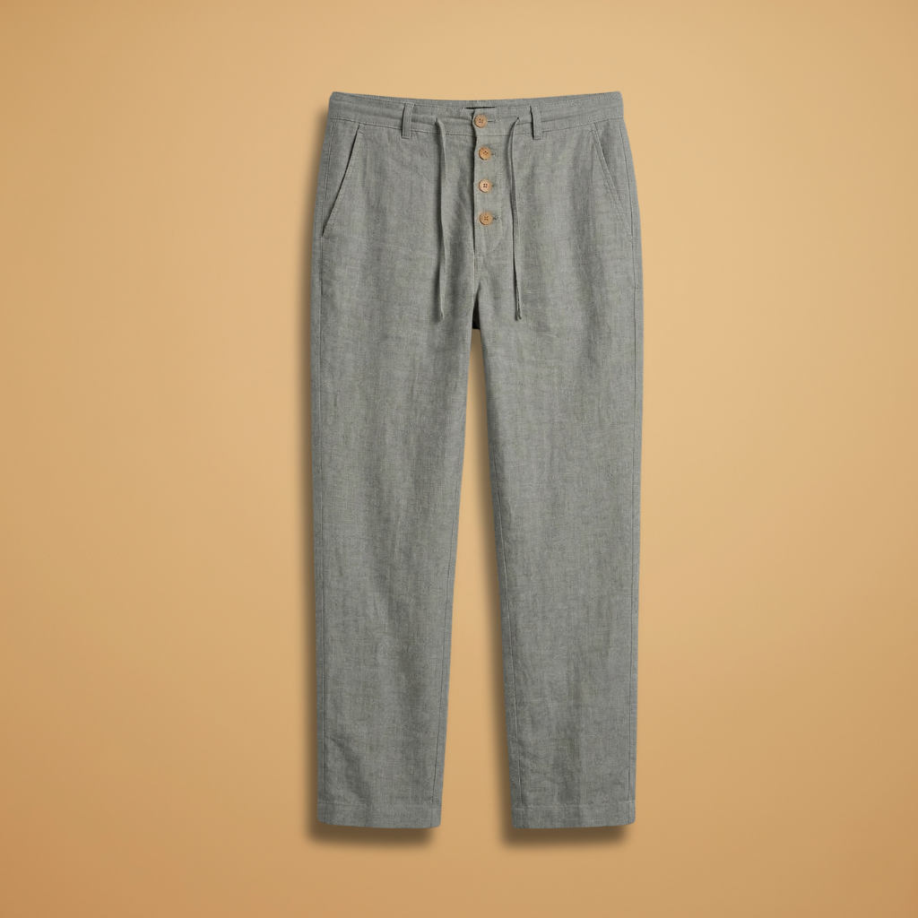 Men's Trousers with Pleated Front and Adjustable Waistband