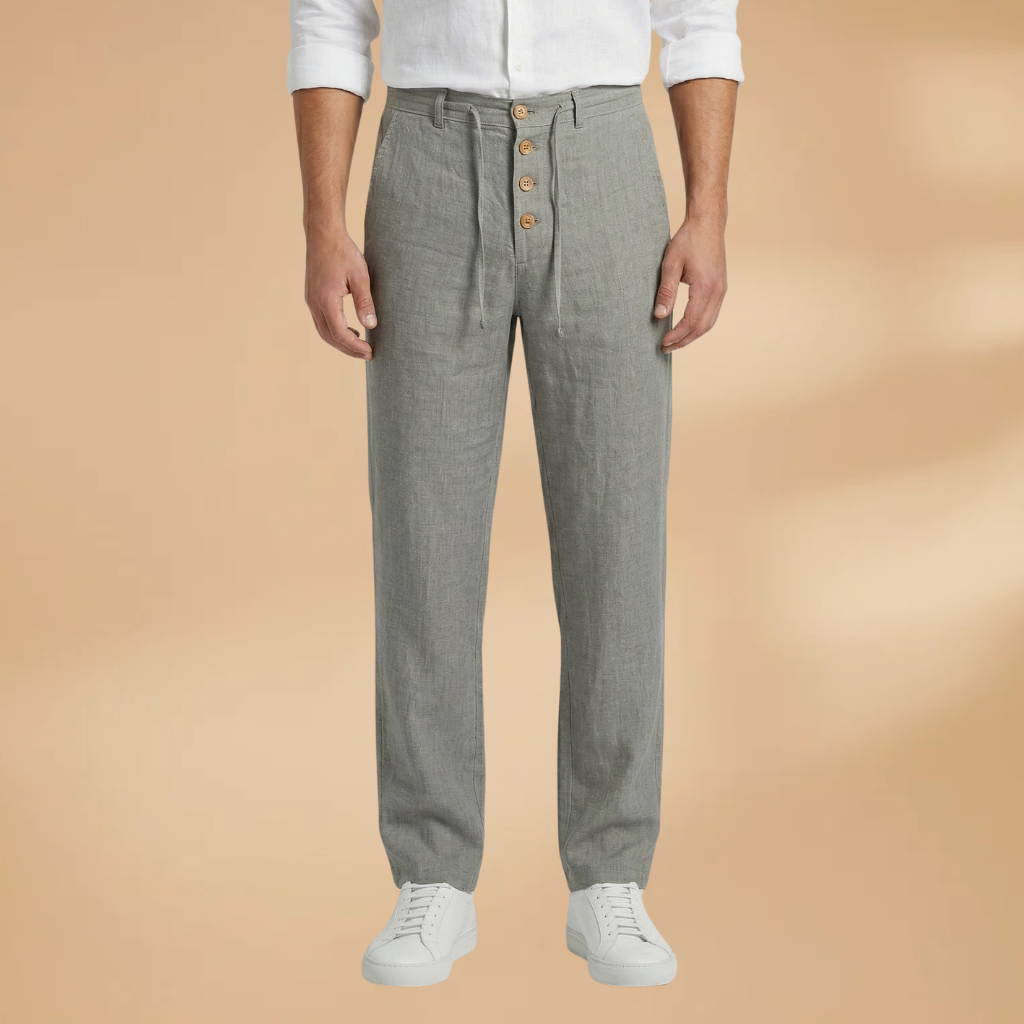 Men's Trousers with Pleated Front and Adjustable Waistband