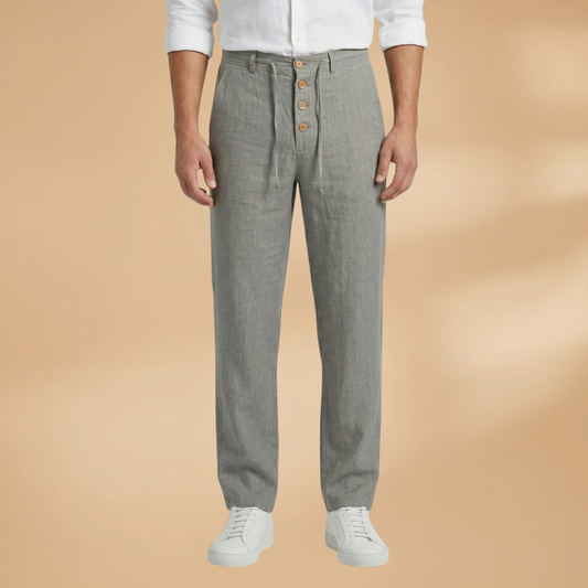Men's Trousers with Pleated Front and Adjustable Waistband