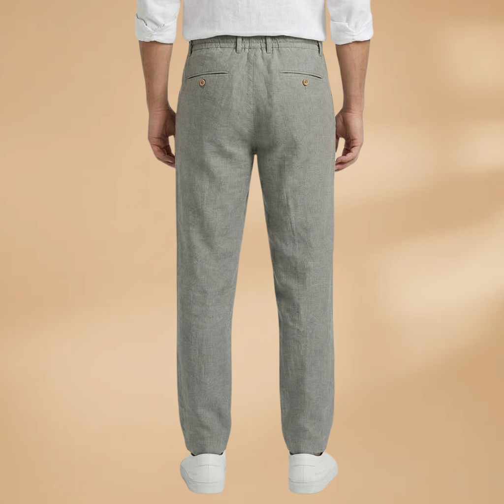 Men's Trousers with Pleated Front and Adjustable Waistband