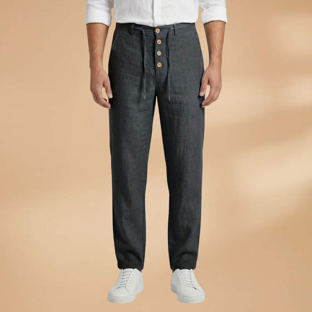 Men's Trousers with Pleated Front and Adjustable Waistband
