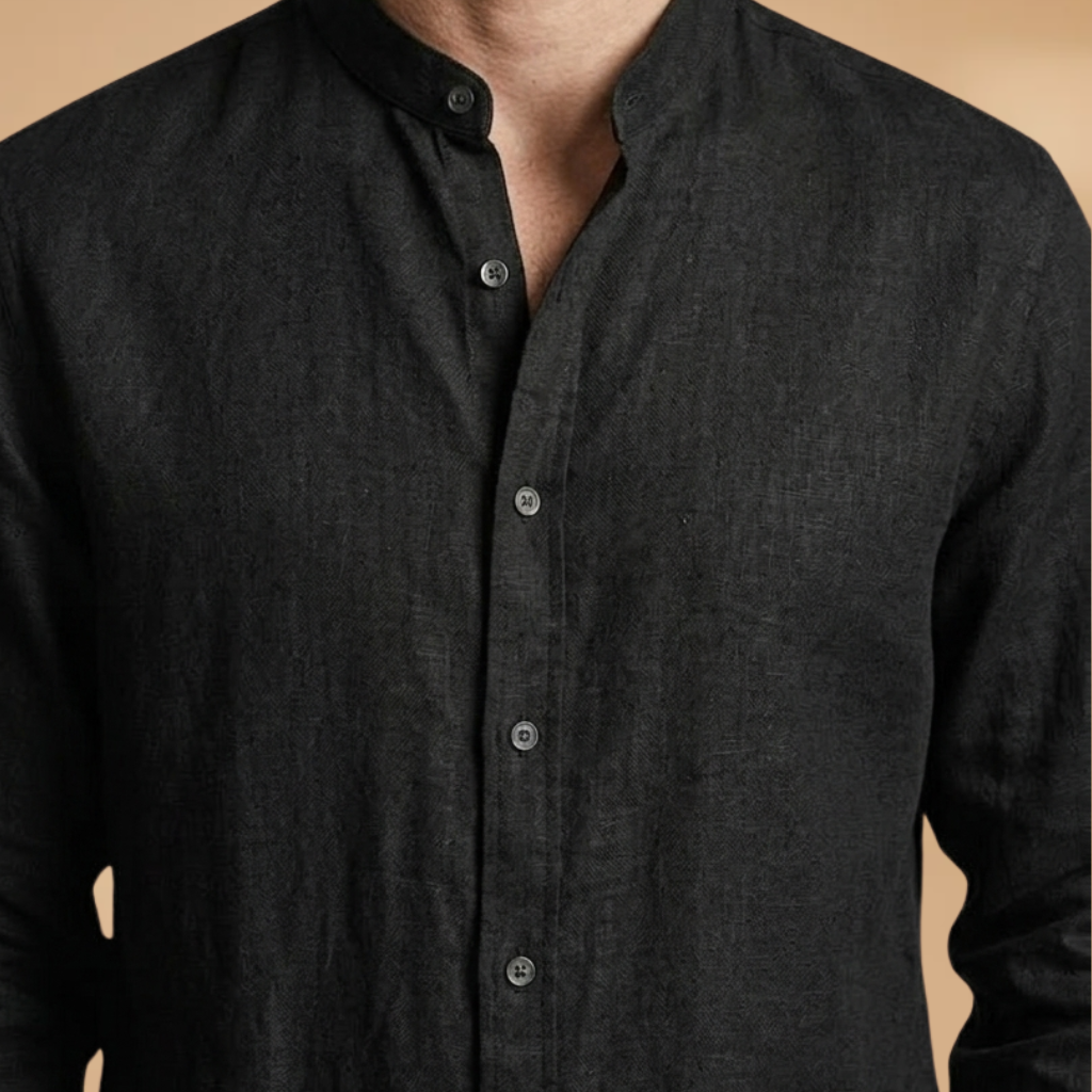 Men's Two-Piece Set with Long Sleeve Shirt and Trousers