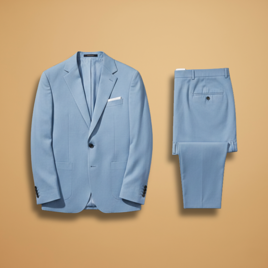 Men’s Two-Piece Suit Set with Blazer and Trousers
