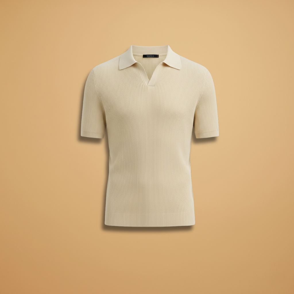 Men's Waffle Polo Shirt with Comfortable Fit